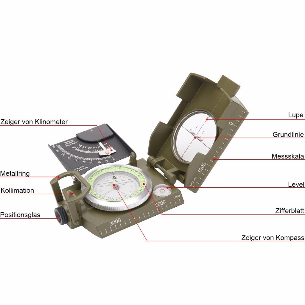 Armee BW Marschkompass Bundeswehr Militär Kompass Taschenkompass mit