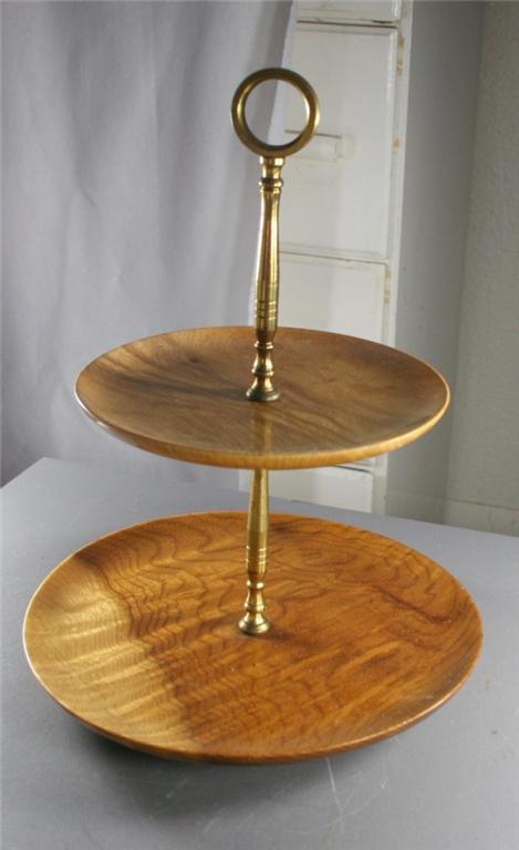 vintage myrtlewood, tray, two tier,Oregon