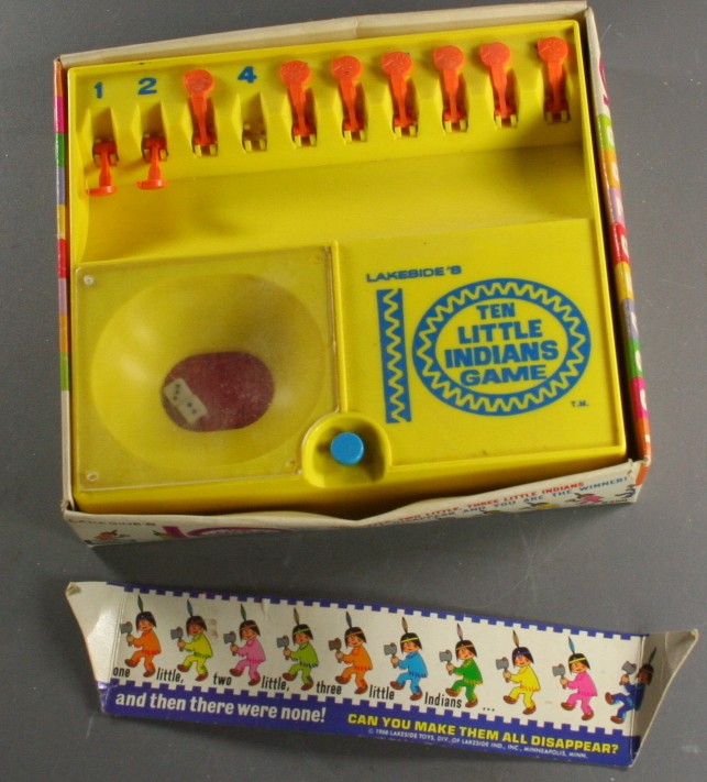 vintage toy,plastic,Lakeside,10 Little Indians,game