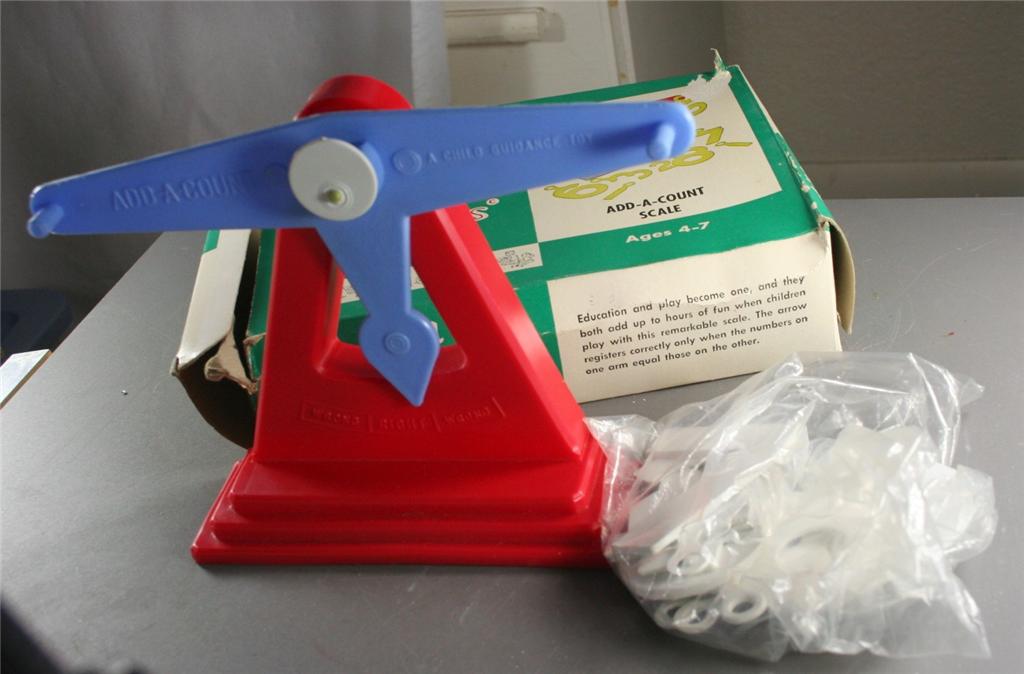 vintage toy,child guidance,add-a-count,scale,plastic