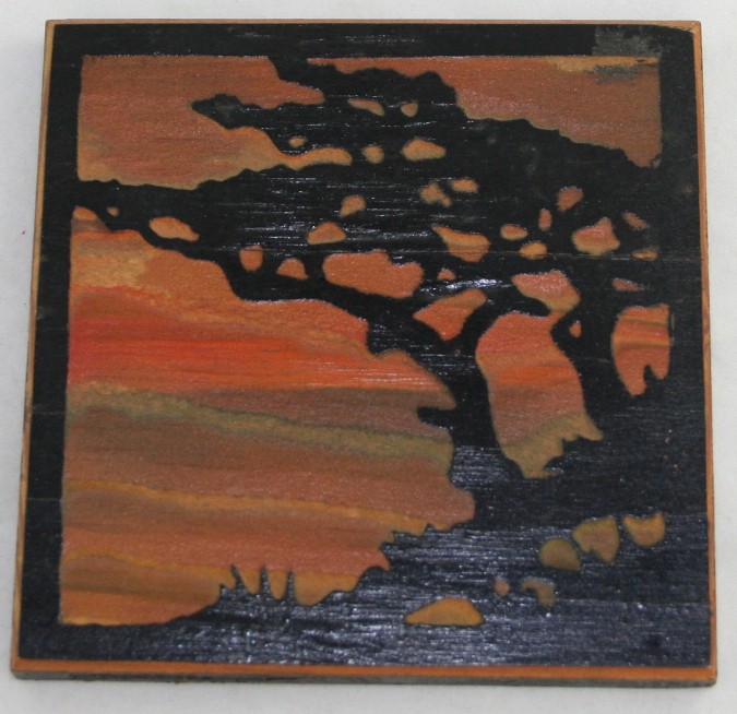 vintage sculpture, bas relief, wood carving, 1924,silhouette