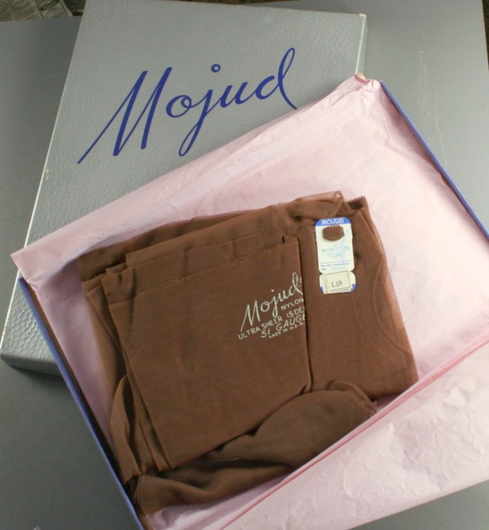 vintage nylons,hosiery,thigh high,seamed, reinforced toe,Mojud