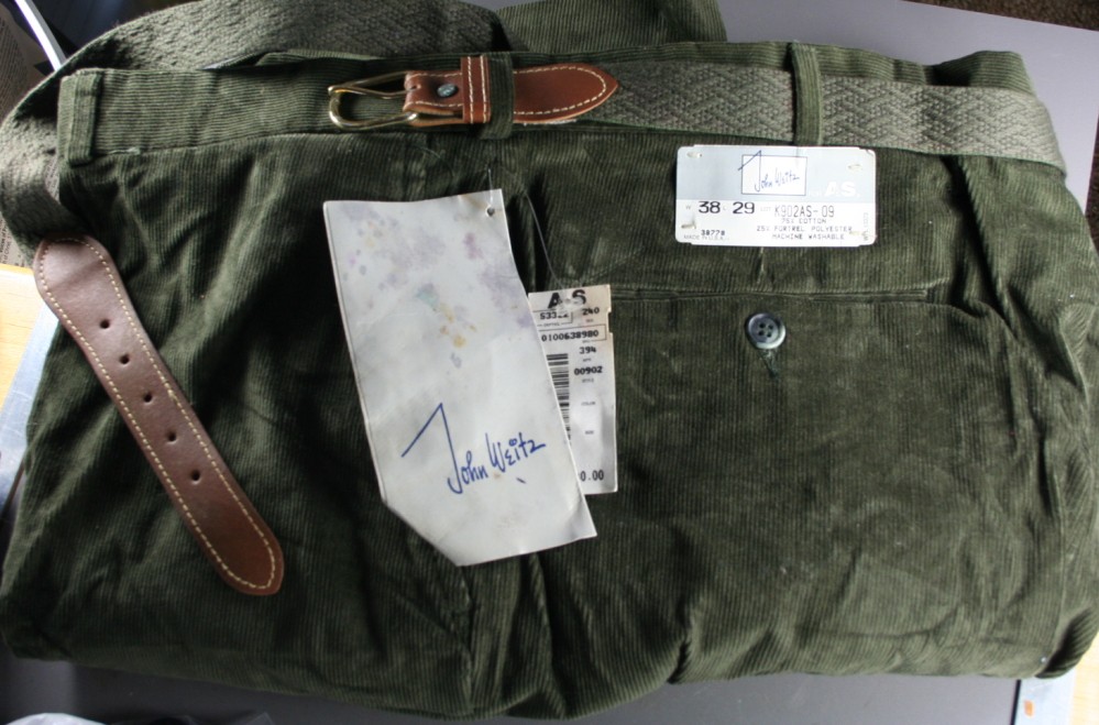men's pants,corduroy,green,John Weitz