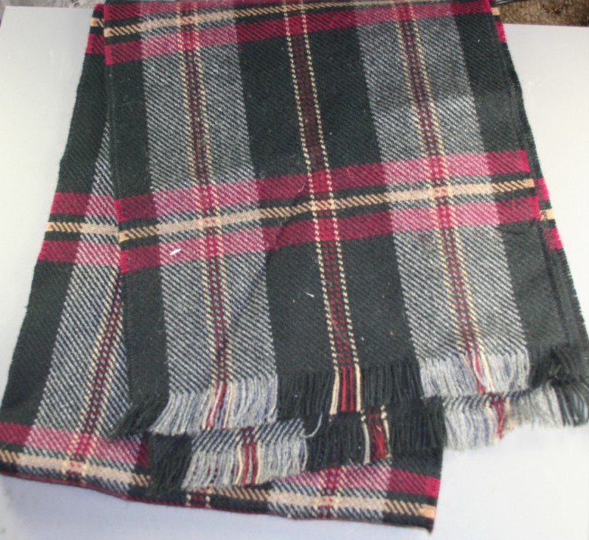 vintage scarf, wool,plaid