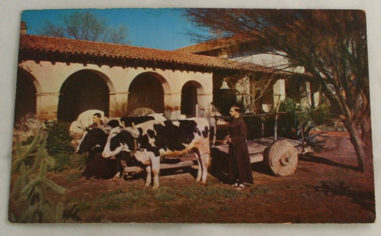 vintage postcard, California, CA,San Miguel,mission