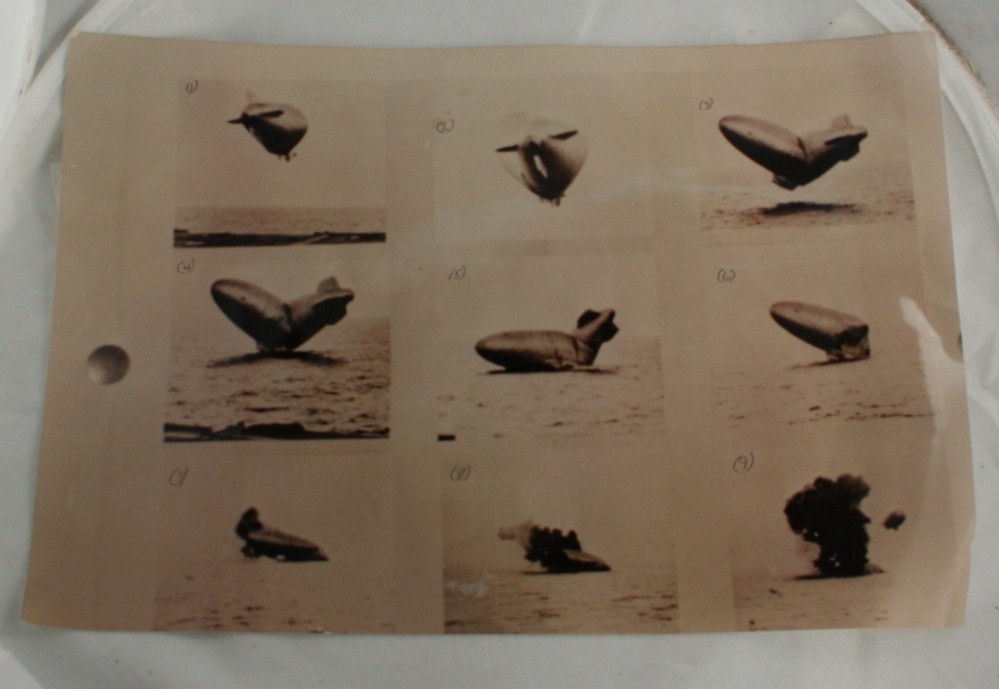 vintage photo, K type airship, crash, carrier,sequence