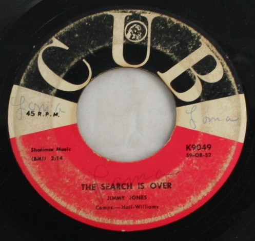 vintage 45,vinyl,CUB Records,Jimmy Jones, Handy Man,The Search is Over