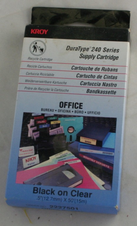 office supply, kroy, tape,black on clear, series 240,labeling,labeling tape