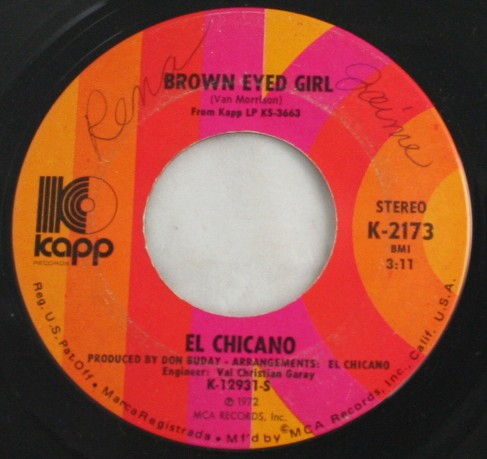 vintage record,45,vinyl,El Chicano,Brown Eyed Girl, Kapp Records