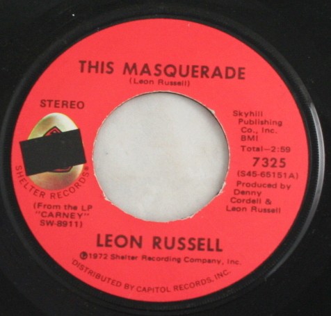 vintage record,45,vinyl,Leon Russell,The Masquerade, Shelter Records