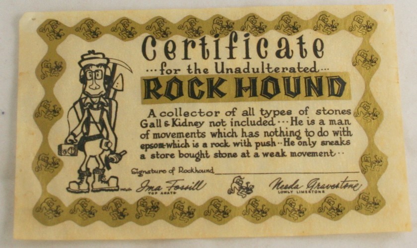 vintage paper,comic,certificate,rock hound