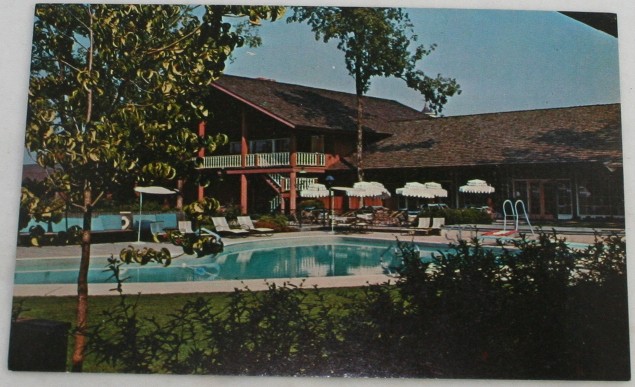 vintage postcard,resort,The Village Green,Cottage Grove, OR
