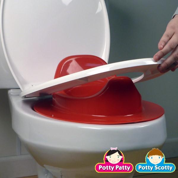 New! Potty Scotty/Patty Boys/Girls Toddler Training Elongated Toilet