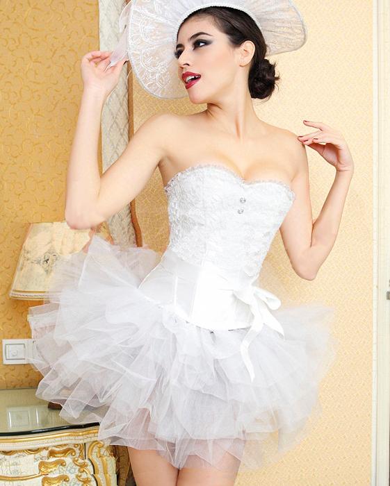 white corset and tutu