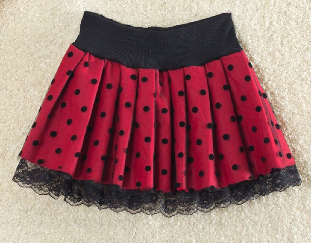 Sexy Trendy Black Polka Dot Tulle Pleated Mini Skirt-S/M (4 Colors