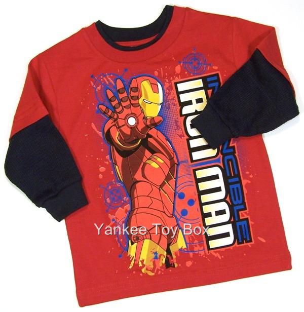 IRON MAN TODDLER BOYS "LAYERED" LONG SLEEVE T SHIRT eBay