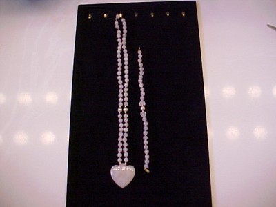  Heart  on Pinkquartz Necklace Braclet14 Kgold Clasp Red Heart Bag   Ebay