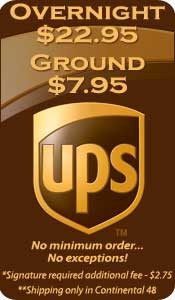 UPS Shipping $7.95 Ground or $22.95 Overnight