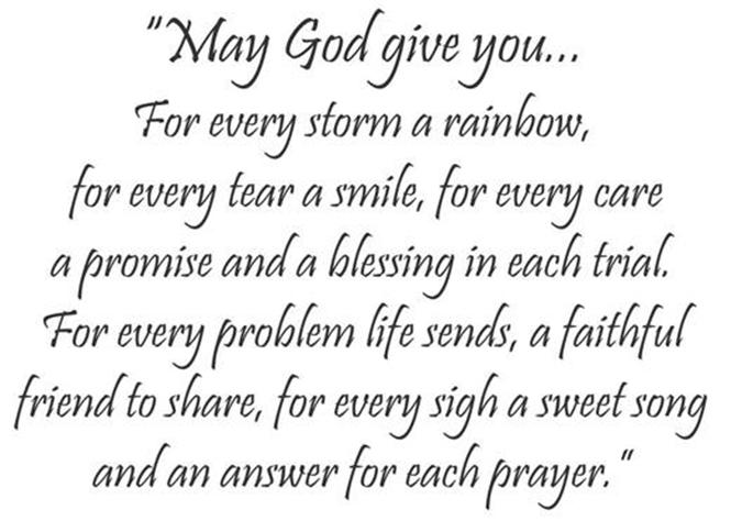 May God Give you...For Every Storm A Rainbow.....Vinyl Wall Art Decal ...