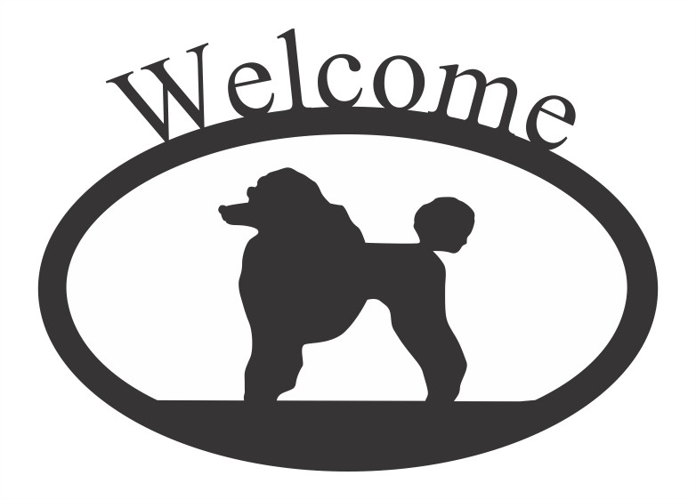 Wrought Iron Welcome with Poodle Vinyl Wall A
