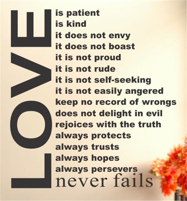 Love Is Patient Is Kind It Does Not EnvyVinyl Wall Decal Sticker