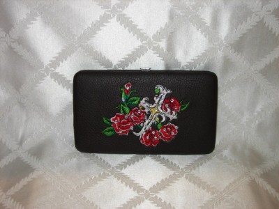 NEW DESIGNER INSPIRED BROWN EMBROIDERED TATTOO WALLET