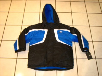 NWT BOYS NIKE BLACK, BLUE & WHITE WINTER JACKET SIZE 6