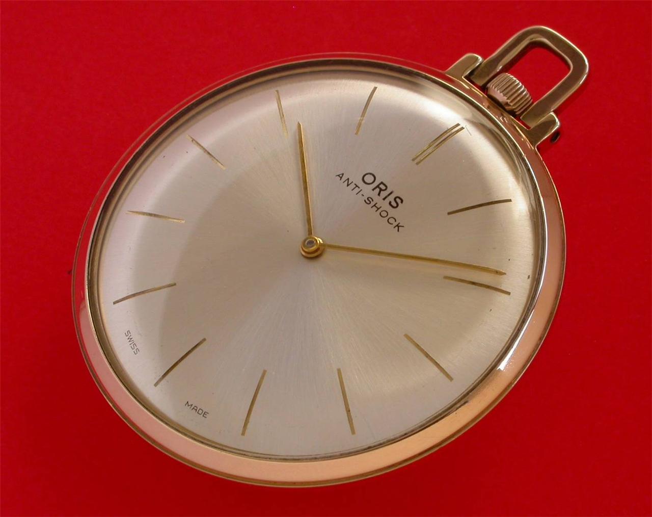 STYLISH AND SLEEK ORIS MAN'S GOLD PLATED 7 JEWEL POCKET WATCH eBay