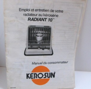 Kero-Sun Radiant 10 Kerosene Heater Operator Owner's Manual