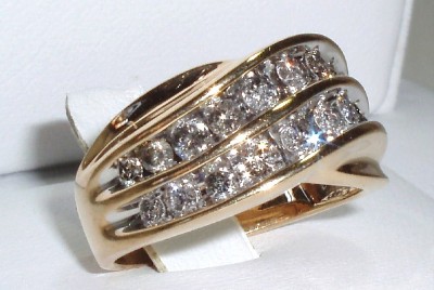  Buys Estate Jewelry on Estate Fine 1 41ct Natural Diamond Solid 10k Gold Band Ring   Unisex