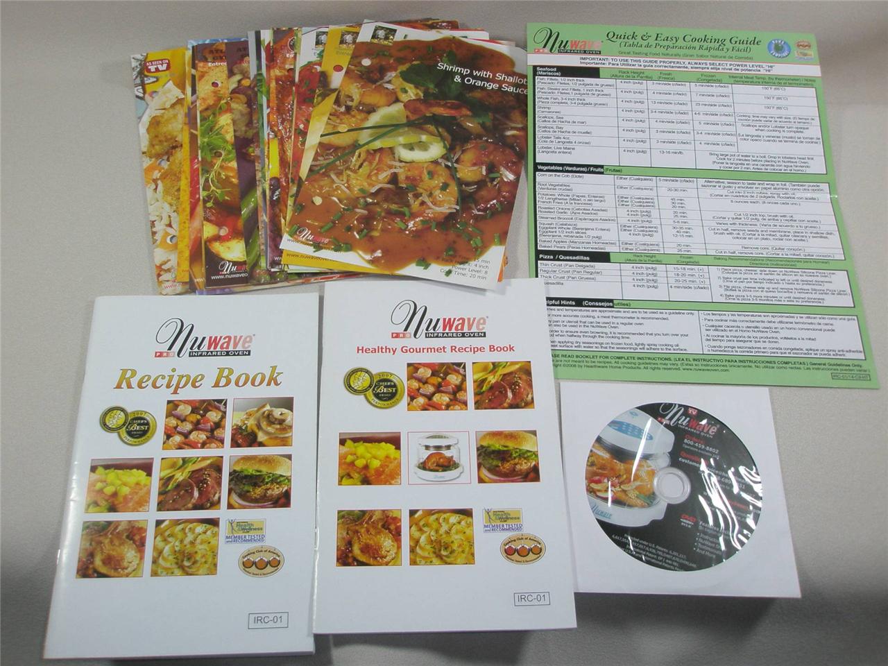 NEW NUWAVE INFRARED PRO OVEN 25 RECIPE CARDS, COOKING GUIDE