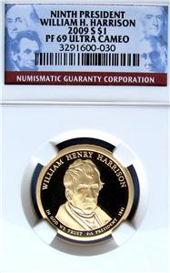 2009 S WILLIAM HARRISON PRESIDENTIAL PROOF NGC PF69