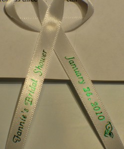 favor ribbons personalized printed 8th wide