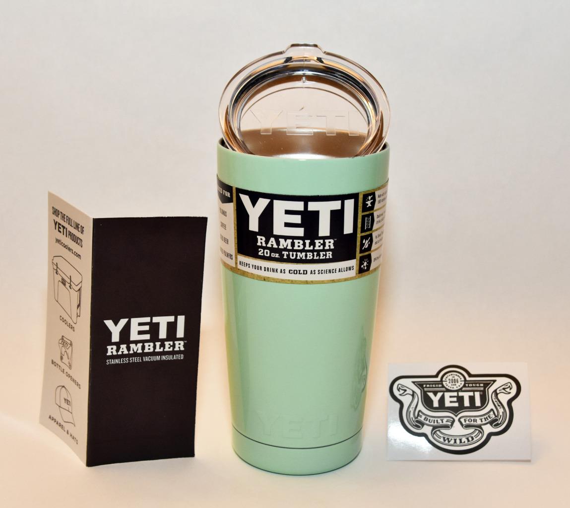 NEW YETI 20oz Light Green Rambler Tumbler Coffee Cup Mug Cooler Clear