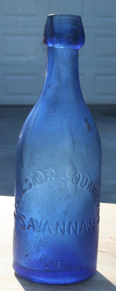 Mattress Stores Savannah on Cobalt Blue 1866 John Ryan Savannah Ga Soda Bottle    Great Condition
