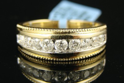 Evergreen Rodeo on 14k Mens Channel Round Diamond Wedding Band Ring 1 10 C Ebay