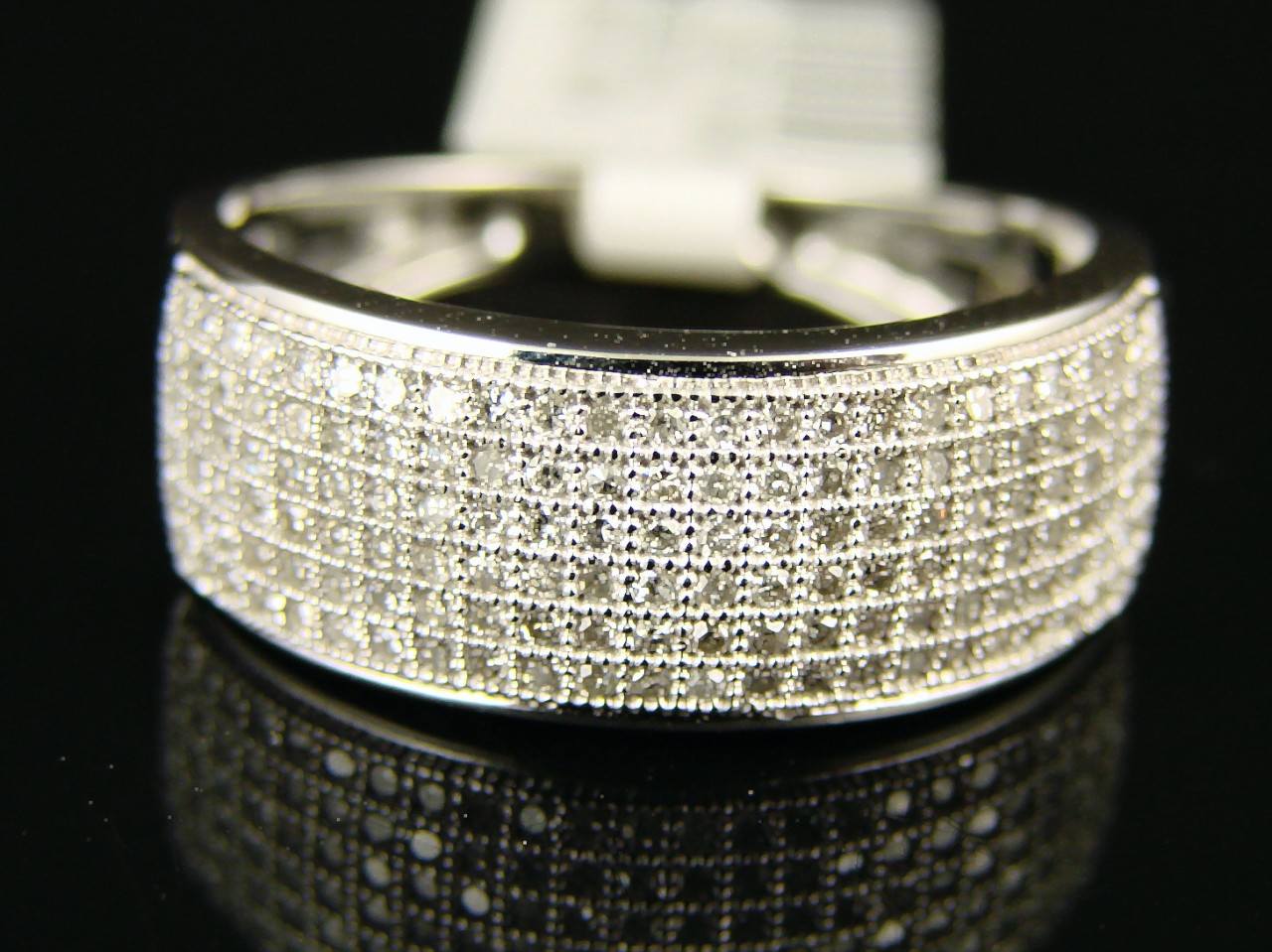 MENS WHITE/YELLOW GOLD WEDDING 9 MM BAND DIAMOND RING | eBay
