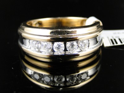Mens  Tone Wedding Bands on 14k Mens Two Tone Gold Diamond Wedding Band Ring 0 50ct   Ebay