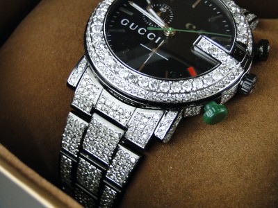 iced out armani watch