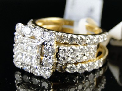 Cheap three piece wedding ring sets