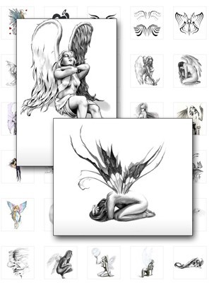 Kanji tattoos cover an entire japanese flower tattoo flash. Kanji tattoos cover an entire