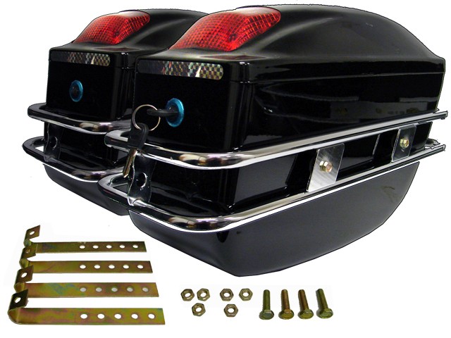 Honda motorcycle shadow 750ace glossblack hard saddlebags #4