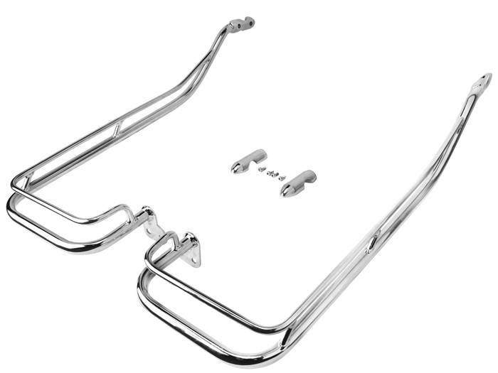 Chrome Nostalgic Saddlebag Guard Rails For 9408 Harley Electra Glide