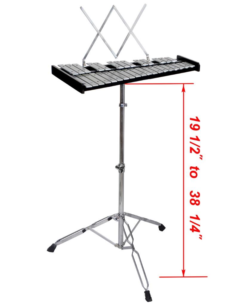 32 Notes Glockenspiel Bell Kit W/Practice Pad +Mallets+Sticks+Music