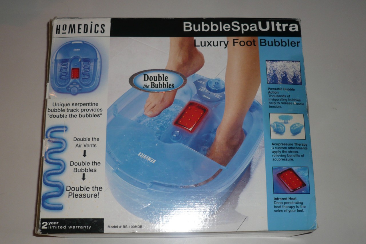 Homedics Bubble Spa Ultra Luxury Foot Bubbler Bath New