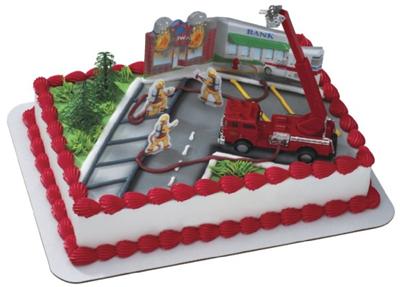 Fire Truck Birthday Cake on Fire Truck Birthday Cake Topper Set Decorating New Ebay