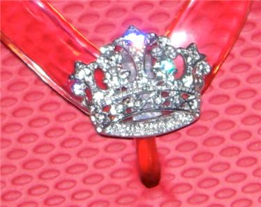 Silver Crown Clips for Flip Flops Swarovski Crystals