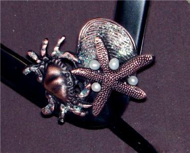 Starfish/Shell/Crab Antique Brass Clips for Flip Flops