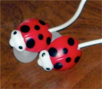 LADYBUG LADY BUG ipod Stereo Earbuds Earphones MP3 NEW!