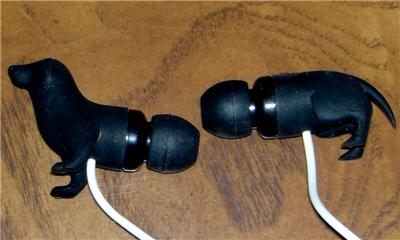 Dachshund Head/Tail ipod Stereo Earbuds Earphones mp3